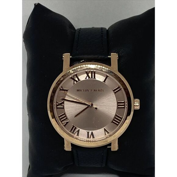 Michael Kors Norie MK3561 Women's Black Leather Analog Dial Quartz Watch JK355 - Picture 1 of 12